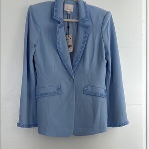 Cinq a Sept Kayden Beaded Blazer - Icicle - Soze 8 - Light Blue Women's Jacket